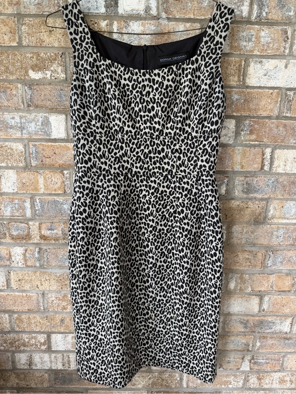 90s Vintage Donna Degnan Leopard Print Fitted Dress